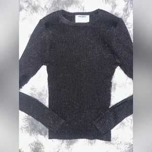Old Navy Black Shimmer Sparkle Ribbed Sweater - NWOT Size XS